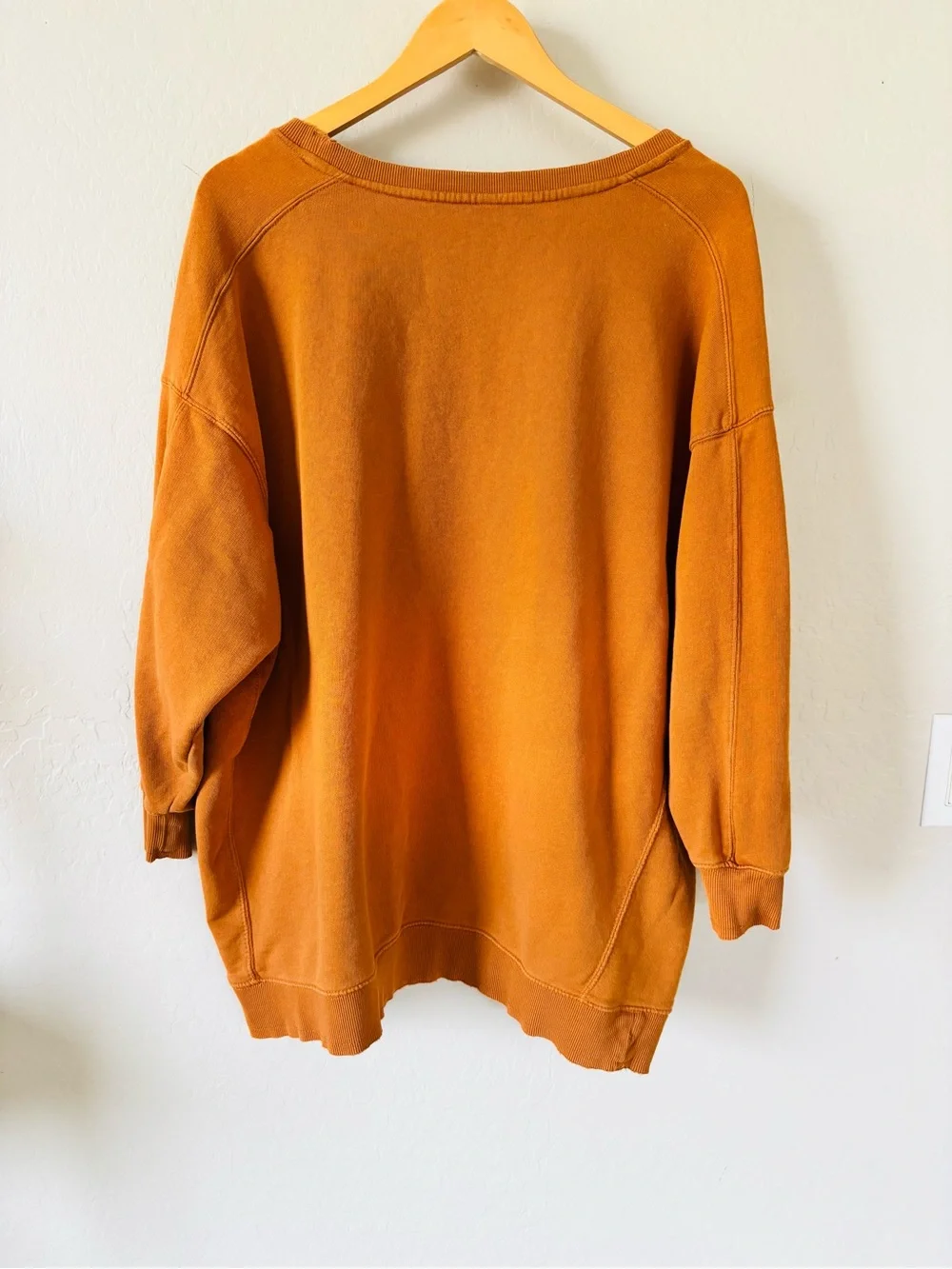 Free People Movement Oversized Crewneck Sweatshirt in Rust Orange - Picture 6 of 7